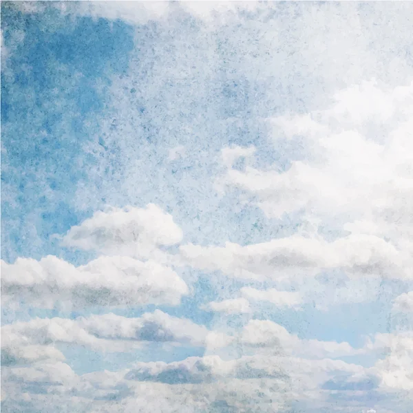 Nuages aquarelle et fond du ciel — Image vectorielle