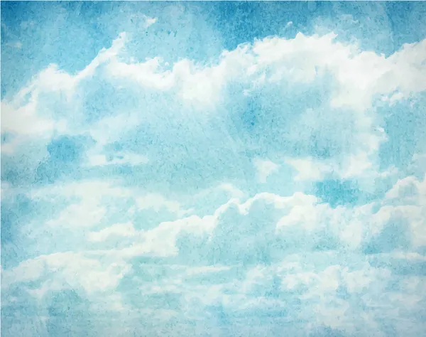 Aquarell Wolken und Himmel Hintergrund — Stockvektor