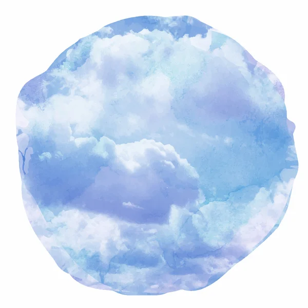 Nubes de acuarela y fondo cielo — Vector de stock