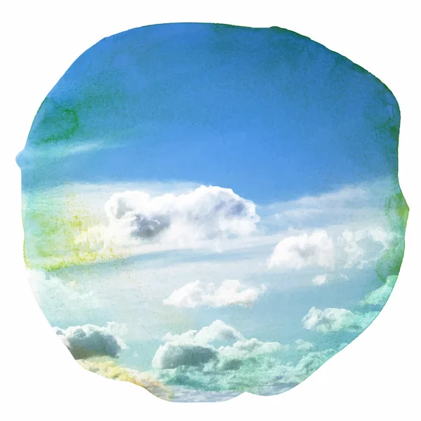 Nuages aquarelle et fond du ciel — Image vectorielle