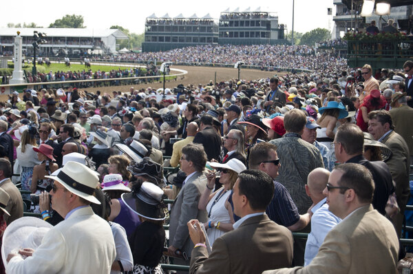 Grandstand Crowd at the Kentucky Derby in Louisville, Kentucky USA