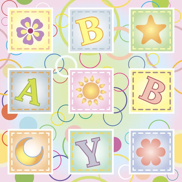 Baby texture senza cuciture con lettere — Vettoriale Stock