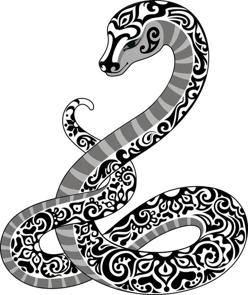 Black and white snake — Stock Vector