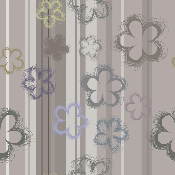 Nahtloser Hintergrund mit Zeichnung Blumen — Stockvektor
