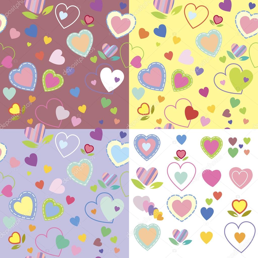 Baby seamless texture with hearts
