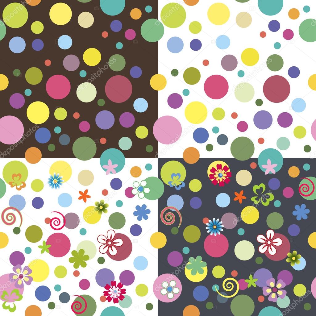 Set of colorful seamless textures