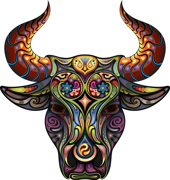 Toro ornamental — Vector de stock