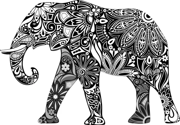 El elefante alegre . Ilustración de stock