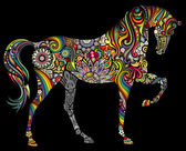 Картина, постер, плакат, фотообои "a horse and a rainbow on a black background.", артикул 29024329