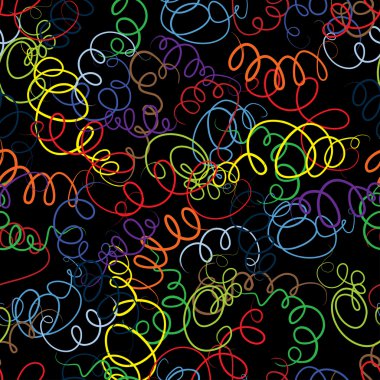 siyah arka plan üzerine Kıvırcık soyut resim