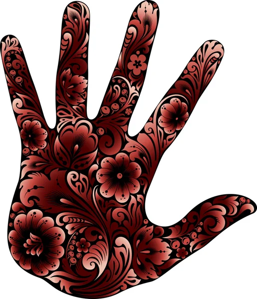 Hand in de bloemen — Stockvector