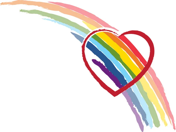 Hjärtat rainbow — Stock vektor