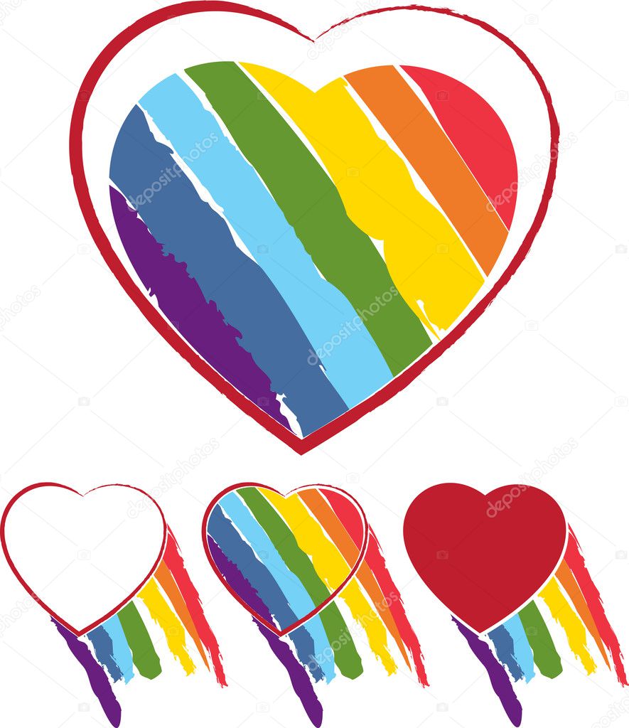 Heart & rainbow Stock Illustration by ©Kubera #29024449
