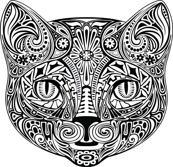 Cat, black and white — Stock Vector