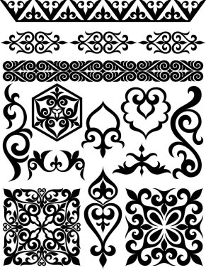 Set of elements of oriental ornament clipart