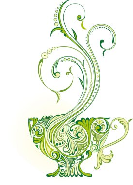 Bir fincan yeşil çay.