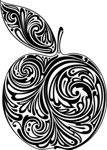 Zwarte apple — Stockvector