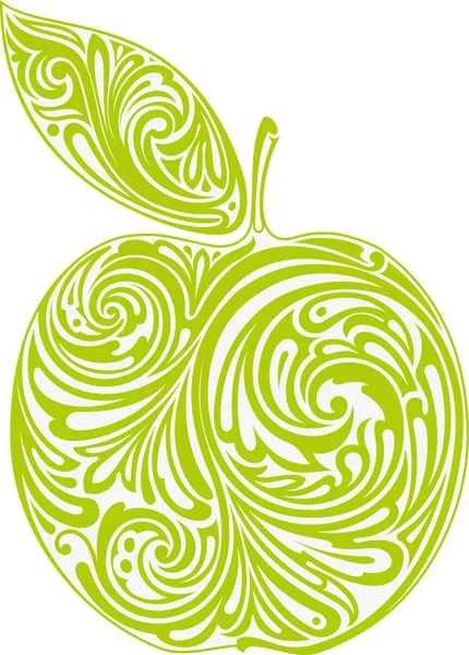 Manzana verde — Vector de stock