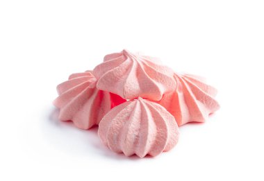 Pembe krema beyaz arkaplanda izole edildi 