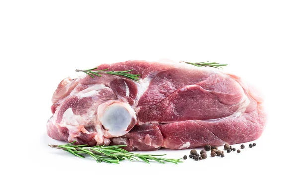 Rohes Schweinefleisch Isoliert Auf Weiß — Stockfoto