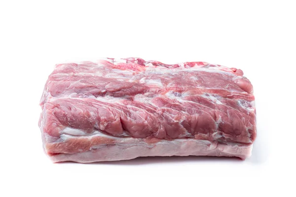 Νωπό Χοιρινό Κρέας Που Απομονώνονται Λευκό — Φωτογραφία Αρχείου