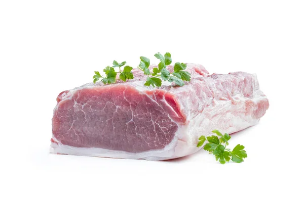 Rohes Schweinefleisch Isoliert Auf Weißem Hintergrund — Stockfoto