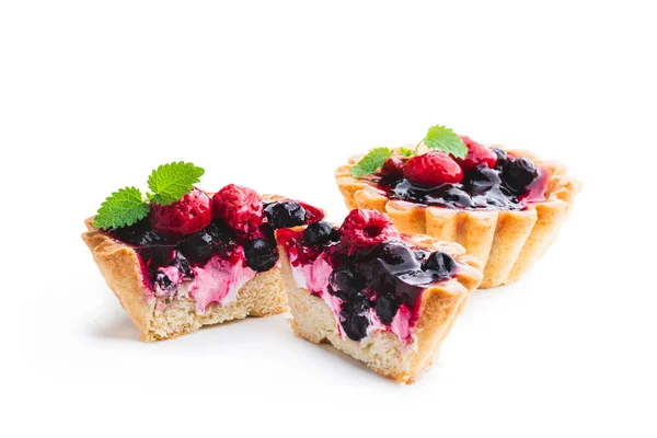Delicious Fruit Tarts Wooden Table — Stock Photo, Image