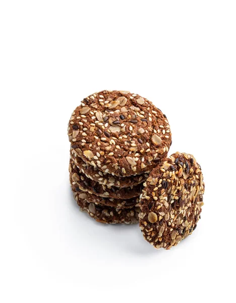 Υγιή Cookies Φυσικής Κατάστασης Από Ηλιόσπορους Και Σπόρους Σουσαμιού Σπόρους — Φωτογραφία Αρχείου