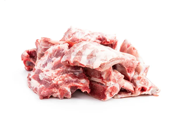 Rohe Schweinerippen Isoliert Auf Weißem Hintergrund — Stockfoto