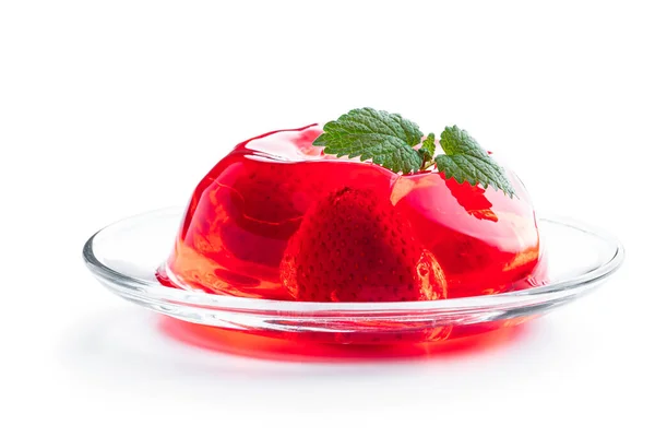 Fruit Jelly Fresh Strawberry Isolated White — Stock Photo, Image