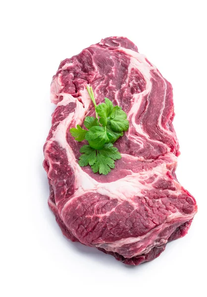 Rohes Rindersteak Isoliert Auf Weißem — Stockfoto