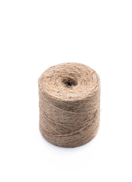 Rolled Jute Twine Isolated White —  Fotos de Stock