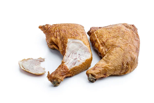 Smoked Chicken Legs Isolated White — Fotografie, imagine de stoc