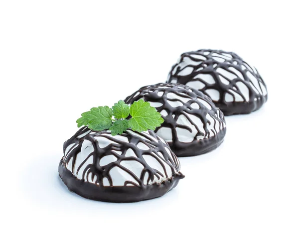 Chocolate Covered Marshmallow Treats Isolated White — Stockfoto