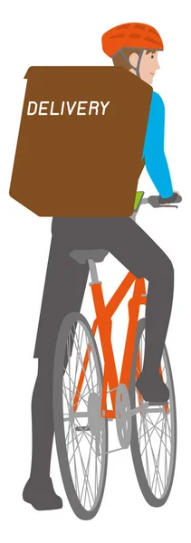 Ilustração Jovem Que Faz Uma Pausa Uma Bicicleta Vista Pelas — Vetor de Stock