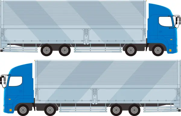 一个面向左右的大型翼卡车的图解 — 图库矢量图片