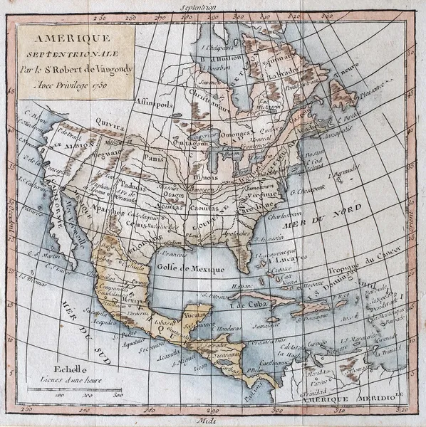Orijinal antik Kuzey Amerika Haritası — Stok fotoğraf