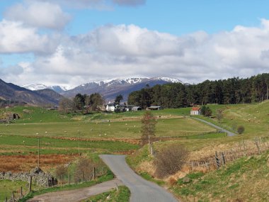 Spey valley, west of Laggan, Scotland in spring clipart