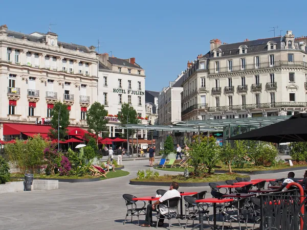 Angers, centrum van de stad, zomer decoratie, juli 2013 — Stockfoto