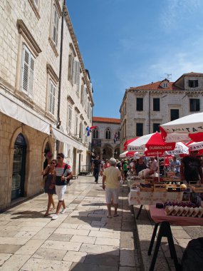 Dubrovnik, Ağustos 2013, Hırvatistan, sokak ve Pazar