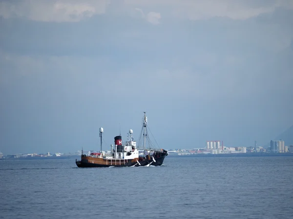 COSTA REYKJAVIK, ISLANDIA 27 DE JULIO: barco ballenero con 2 muertos Fotos de stock