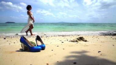 Tayland muhteşem deniz kıyısı yürüme gelin