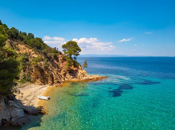 Osamělá Krásná Malá Pláž Grecce — Stock fotografie