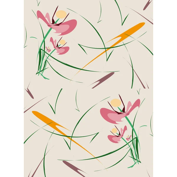 Avangard sanatı. Hibiscus, Çin gülü, soyut çiçekler. Kübizm. Çağdaş trend vektör çizimi. Desen, Duvar Kağıdı