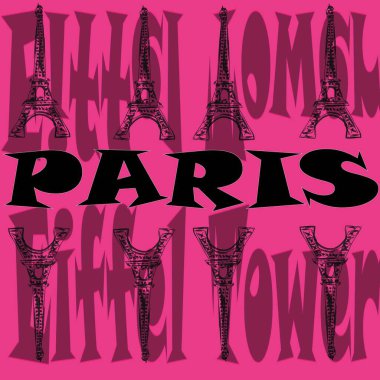 Pembe arka planda Eyfel Kulesi