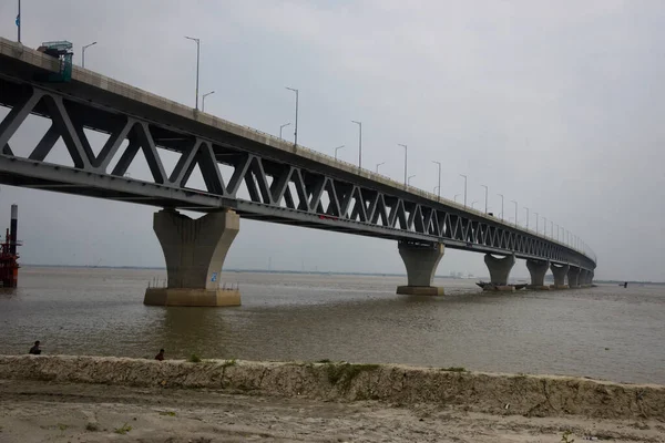 Blick Auf Die Padma Mehrzweckbrücke Maowa Punkt Munshiganj Etwa Von — Stockfoto