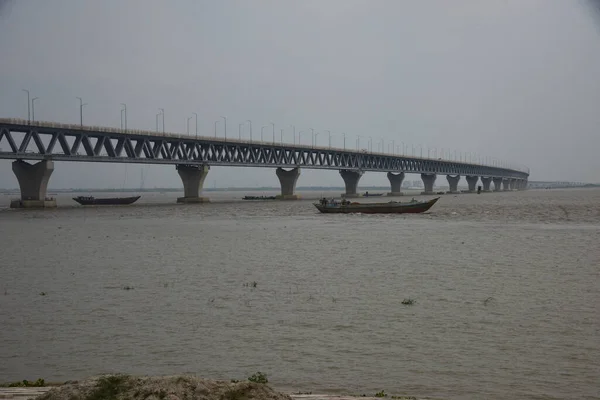 Vista Del Puente Polivalente Padma Punto Maowa Munshiganj Unos Dhaka — Foto de Stock