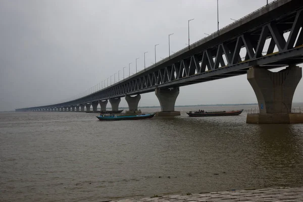 Vista Del Puente Polivalente Padma Punto Maowa Munshiganj Unos Dhaka — Foto de Stock