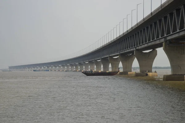 Вид Падмский Многоцелевой Мост Точке Маова Муншигандже Примерно Дакки Бангладеш — стоковое фото
