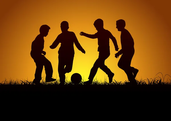 Enfants et football — Image vectorielle